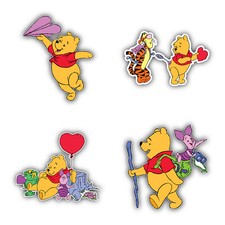 Winnie The Pooh Cartoon Set Of 4 Vinyl Sticker Decal - 5'' longer side ID:1