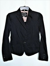 Love Tree Black Short Blazer Jacket Cotton Blend Ladies Small Machine Washable