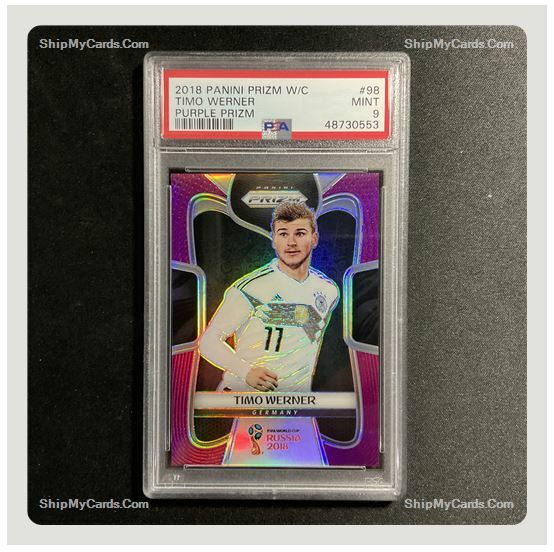 2018 Panini Purple Prizm World Cup Soccer #98 Timo Werner /99 MINT PSA 9