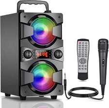 60W Bluetooth Portable Wireless Speaker Dual Subwoofer Loud Boom Box System