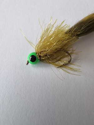 3 Forellenfliegen Testholz schwarzäugig 4,5 mm Messing schwarz vergittert Olive ziehen Blutegel 