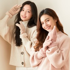 OH SUNNY Women's Winter Warm Gloves Fleece Windproof Anti-Slip Wool Glove Mitten