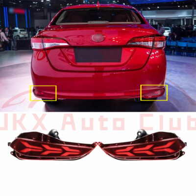 Pair LED Rear Bumper Tail Brake Light Fog Lamp n For Toyota Yaris 2017 2018 2019