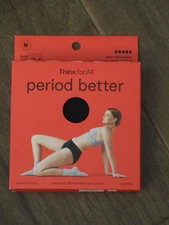 THINX FOR ALL BLACK SUPER ABSORBENCY BRIEF PERIOD LEAK-PROOF PANTIES SIZE MEDIUM