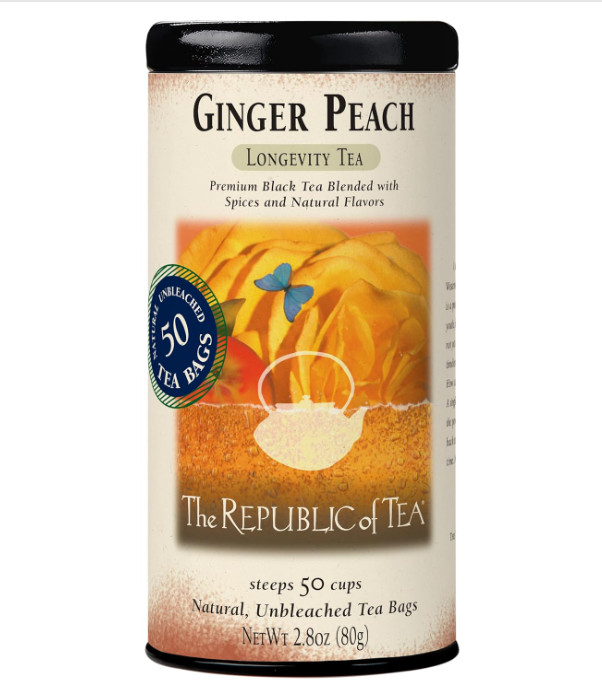 Ginger Peach Black Tea, Caffeinated, 50 Count