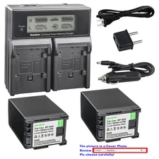 Kastar Battery LCD Dual Fast Charger for Canon BP-820 BP-828 & Canon VIXIA XA50