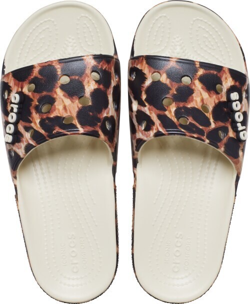 Crocs Bone/Leopard Print Remix Slide Animal Print Sandals Mens 11 Crocs Bone/Leopard Print Remix Slide Animal Print Sandals  main image 2