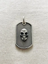 King Baby Studio 925 Silver skull dog tag pendant (RRP $400 USD before tax)