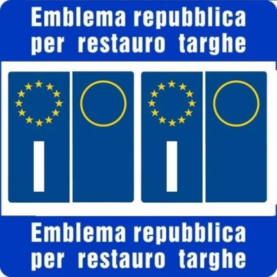 3 M 4 ADESIVI TARGA AUTO UNIVERSALE ITALIANA ITALIA EUROPA EUROPEA PVC STELLE UE