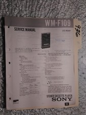 Sony wm-f109 Service Manual Original repair Book walkman cassette deck