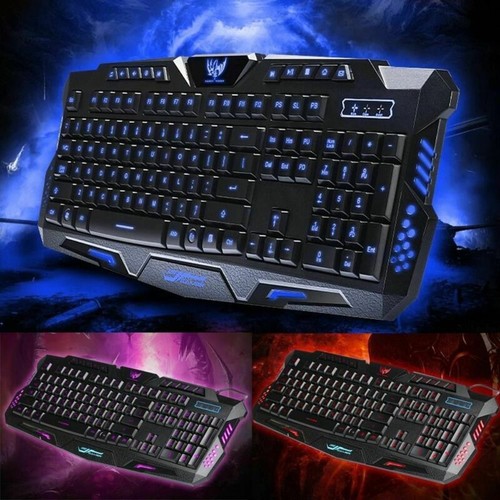 Mechanical Feel Gaming Keyboard Mouse Combo LED Rainbow Backlit Computer Desktop - Picture 6 of 10
