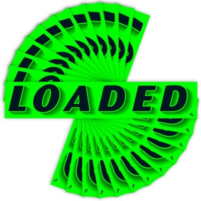 Versa Tags 12Pack of LOADED Stickers Car Lot Windshield Slogan Decals