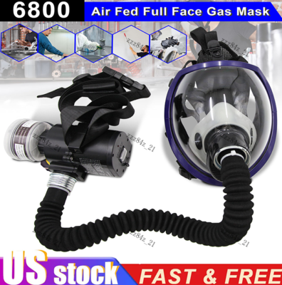 #ad #ad Full Face Gas Mask Chemical Paint Spray Respirator Air Breathing Electric 6800 $129.99