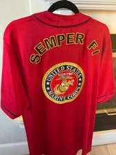 Marine Corps Size Large JWM Wholesale, Inc. Red Jersey Men's Freshly Dry Cleaned