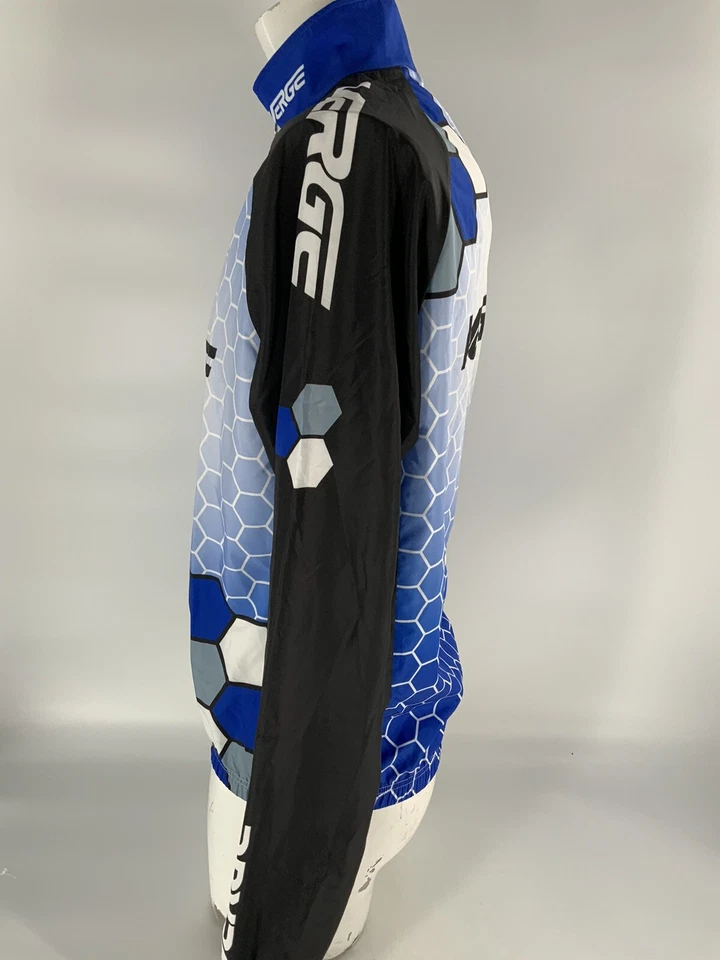 Chaqueta de Ciclismo Verge Sports Cremallera Completa XL Azul Negro Poli Bolsillos Traseros YGI C3-130 Foto 4 de 4
