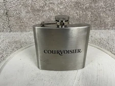 Courvoisier Cognac 4" Stainless Steel Hip Flask Drinkware Leak Proof