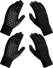 2 Pairs Winter Gloves for Men Women - Upgraded Touchscreen Knit Gloves,Anti-Slip