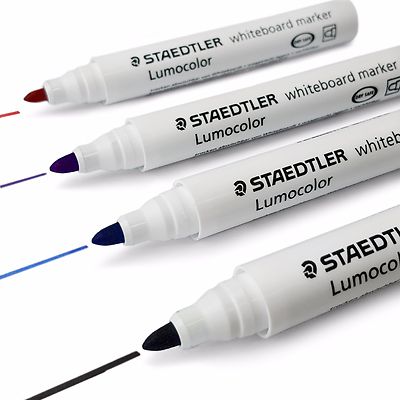 Staedtler Lumocolor Whiteboard Marker Stifte 351 Kugel Spitze Sortiert Packung 4