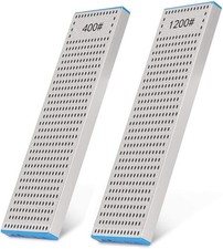 Diamant Schleifplatte doppelseitig K&ouml;rnung 400 und 1200, Abflachstein f&uuml;r Messer