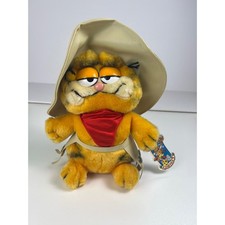 VTG 80s Garfield and Company Cowboy Plush Toy with Hat Red Bandana and Tag