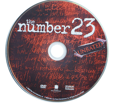 The Number 23 DVD 2007 Unrated Jim Carrey Disc Only Buy 3 Get 3 Free