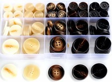 160pcs Mix 3 Sizes 15mm, 20mm, 25mm Resin Suit Buttons for Sewing, Round 4