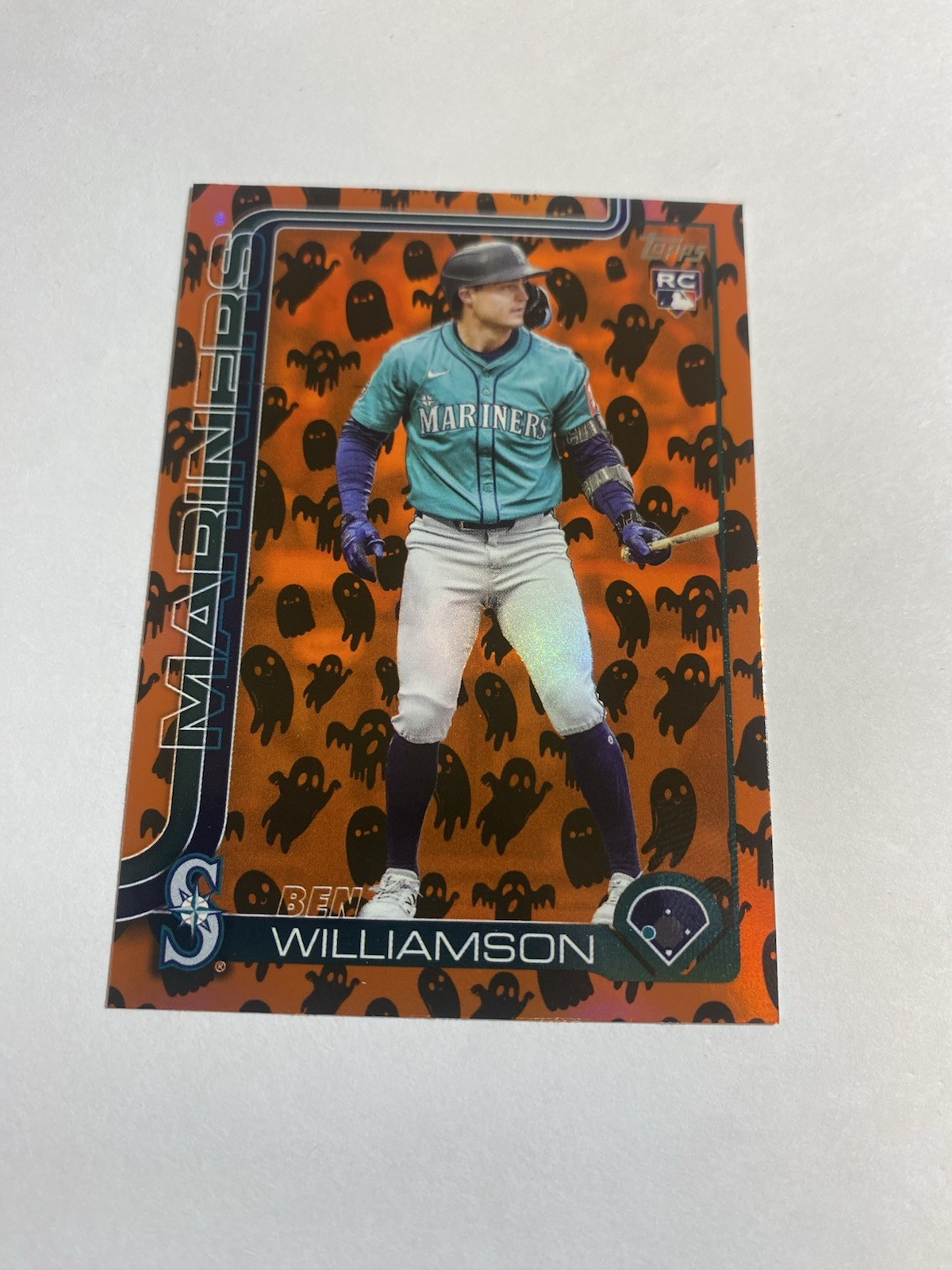 2025 TOPPS UPDATE BASEBALL GHOST FOIL RC BEN WILLIAMSON SEATTLE MARINERS #US130