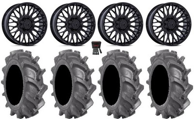 MSA Clubber 20'' Wheels Black 38'' BKT AT 171 Tires Honda Pioneer 1000 / Talon