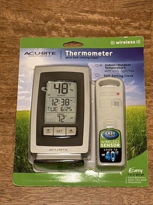 Acurite Digital Indoor  Outdoor Wireless Thermometer 00754w4 with Selfsetti