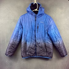 Eddie Bauer Reversible Puffer Fleece Coat Kid's Large 14-16 Blue Gorp Core