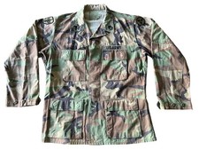 Vintage 1988 US Army Jacket Mens Medium Regular Woodland Camo BDU Patched