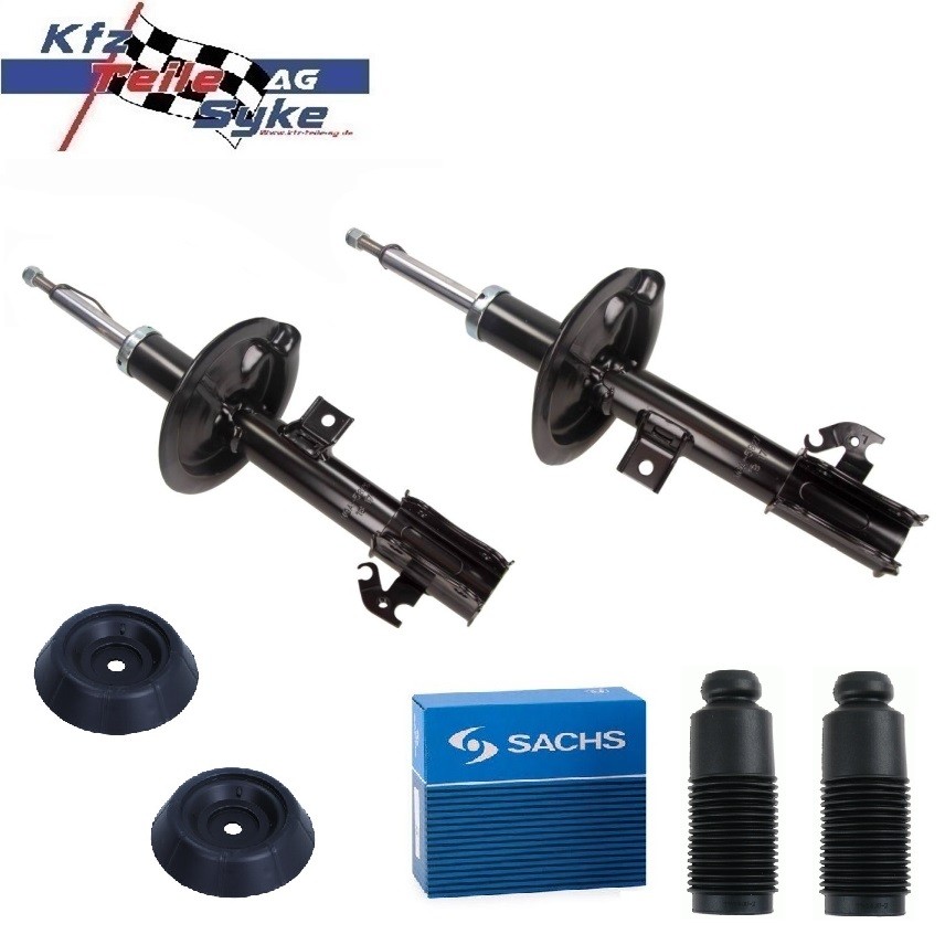 2x SACHS GASDRUCK STOßDÄMPFER + DOMLAGER + STAUBSCHUTZSATZ VORNE AUDI A3 (8V