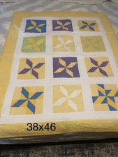Handmade Patchwork Quilt with Pinwheel Pattern - Baby Quilt