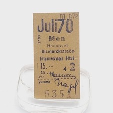 Fahrkarte Fahrschein Monatskarte Juli 70 Mon Hannover Bismarckstraße 