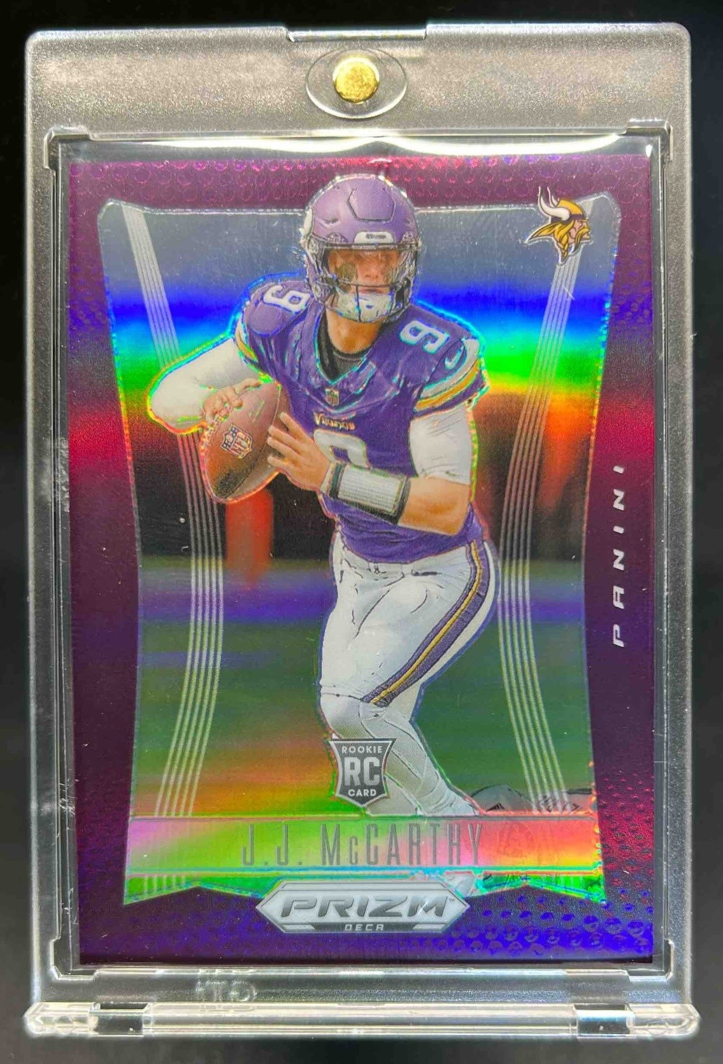 2024 Prizm Deca JJ McCarthy RC Purple Rookie #8/99 Vikings
