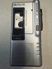 aiwa TP-M140 Microcassette Recorder Voice Activated Vsensor Tested Works!!