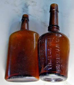 Antique 1890s Wyeth Liquid Malt Extract Beer Medicine Bottles Amber Apothecary