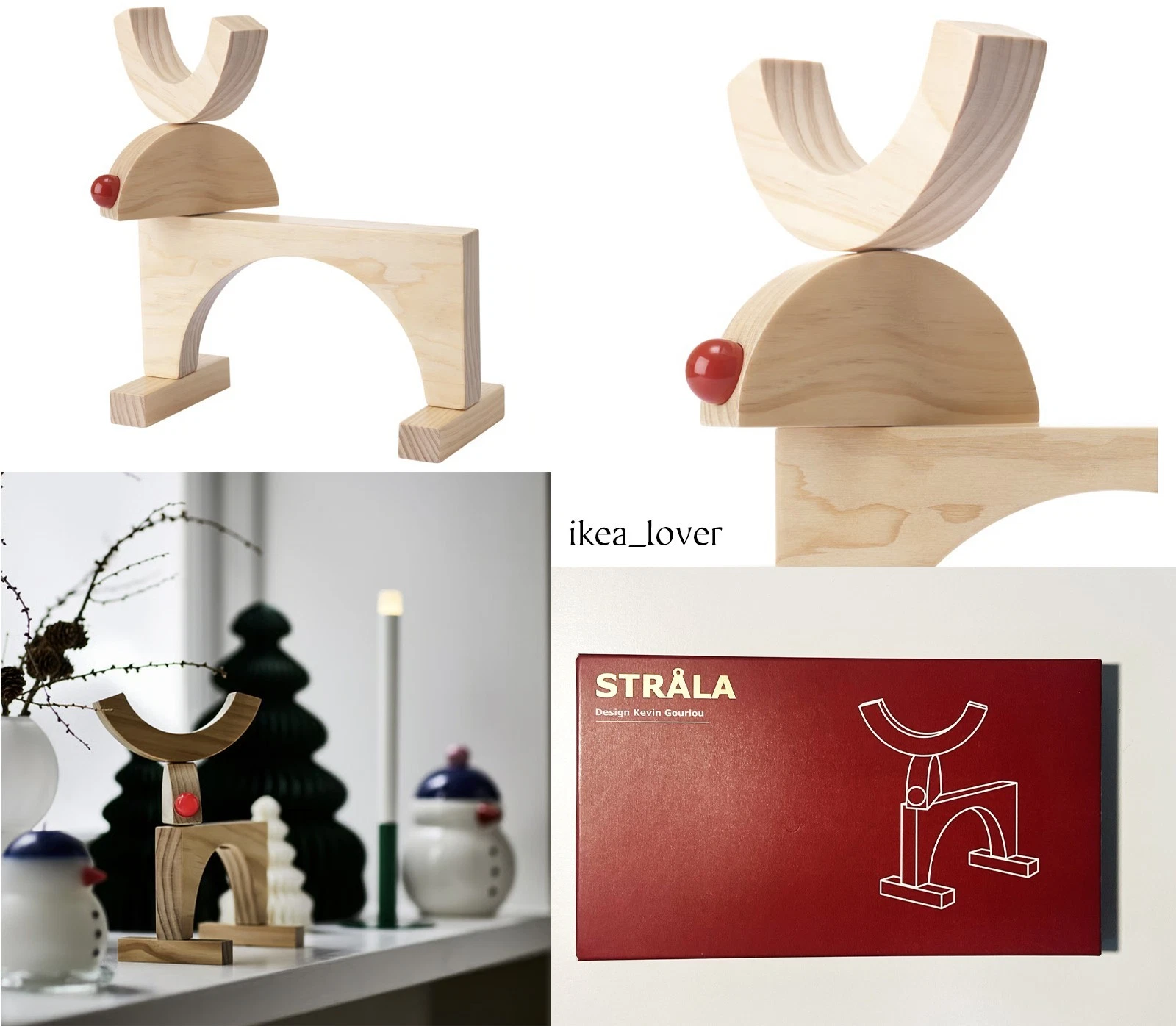 Ikea STRÅLA LED table decoration, battery-operated/reindeer - NEW - 705.993.78