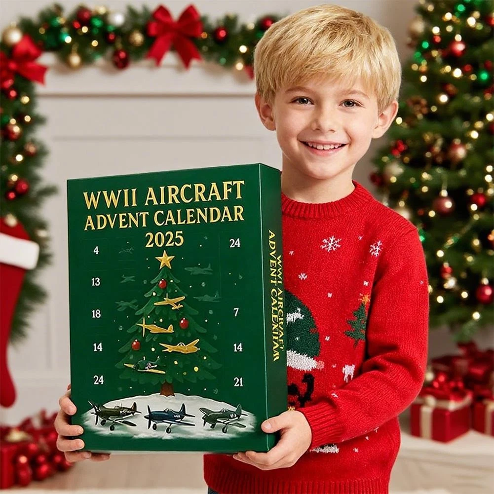 WWII Aircraft Advent Calendar 2C 24 Days  Christmas Countdown Calendar Acrylic