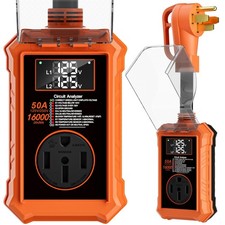 Rv Surge Protectors 50 Amp,16000 Joules Rv Circuit Analyzer with Waterproof C...