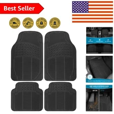 Heavy-Duty 4-Piece Rubber Floor Mats - Capture Ridges for Maximum Protection
