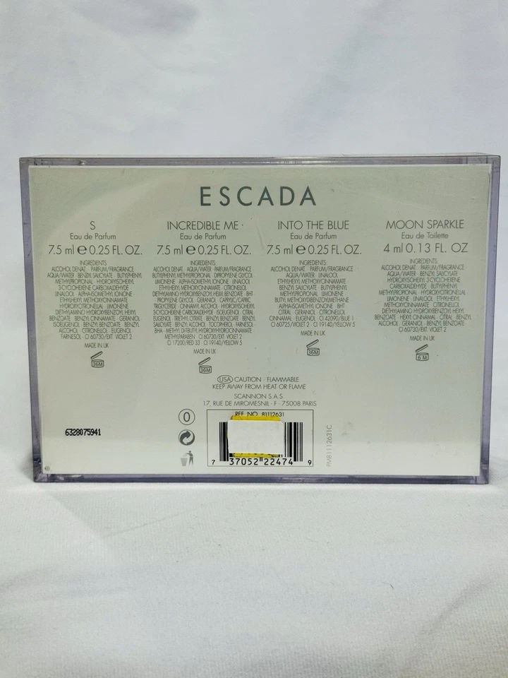Парфюмерная вода Escada Miniature Collection набор S Incredible Me Blue Moon Sparkle 0,25/0,13 унции - Изображение 2 из 4