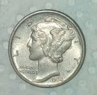 1938-D  Mercury Dime , Choice FSB Uncirculated Coin , SHIPS FREE IN USA ONLY !!!