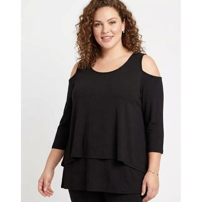 New CB Established 1962 Black Stretch Knit Layered Pullover Sleeveless Top 3X