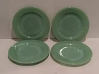 Fire King Jadeite Green Glass Set of 4 Restaurant Ware Salad Plates 6 3/4" 1950s
