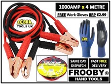HEAVY DUTY 2000AMP CAR VAN JUMP LEADS 5 METRE BOOSTER CABLES START NEW & GLOVES