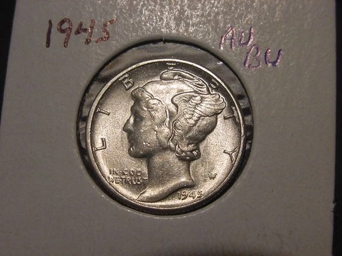 1945 MERCURY DIME AU BU POPULAR DATE SHIPS FREE