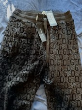 Dolce & Gabbana Black Monogram Velour Drawstr...
