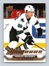 2015-16 UD SERIES CANVAS NIKOLAY GOLDOBIN RC YOUNG GUNS ROOKIE Upper Deck Sharks