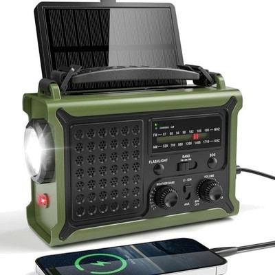Kurbelradio Solar Notfallradio AM FM Radio Powerbank  Tragbar